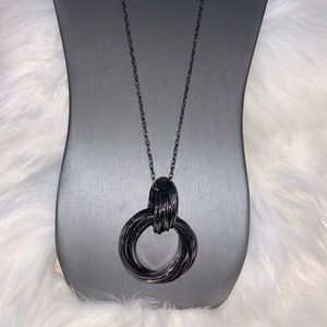 Gunmetal circles necklace